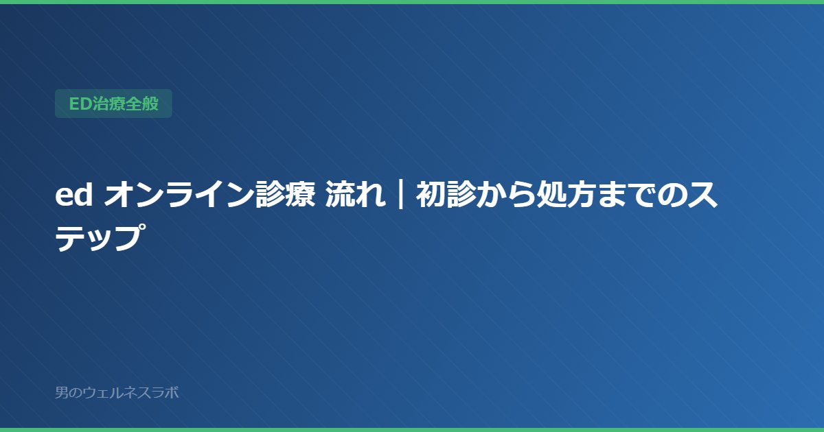 ed オンライン診療 流れ｜初診から処方までのステップ